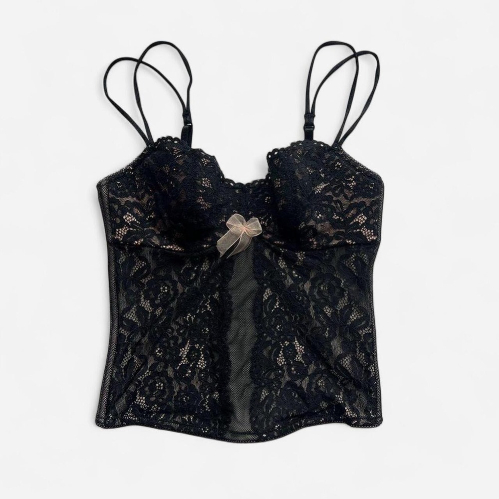 B. tempt'd Black and Pink Corset